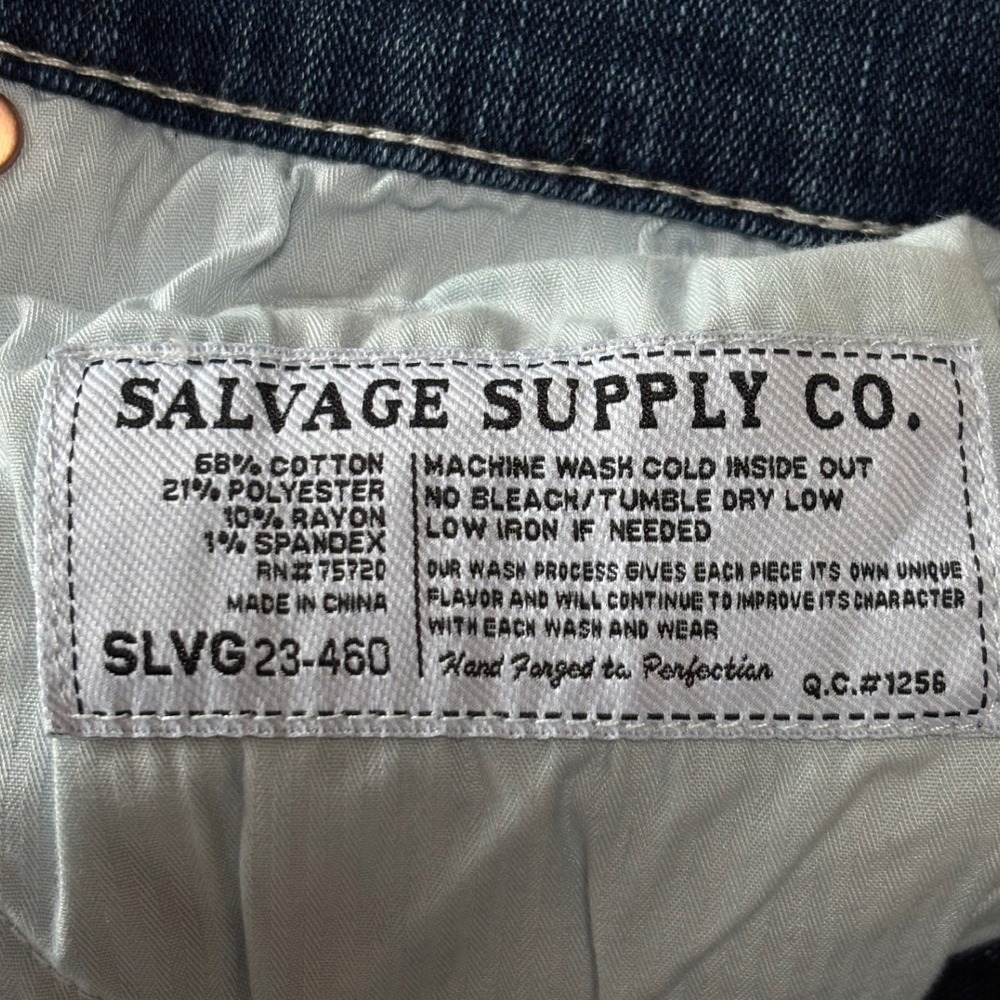Salvage Mens Mayhem Straight Regular Fit Blue Denim Jeans Size 36 Short - Picture 5 of 11